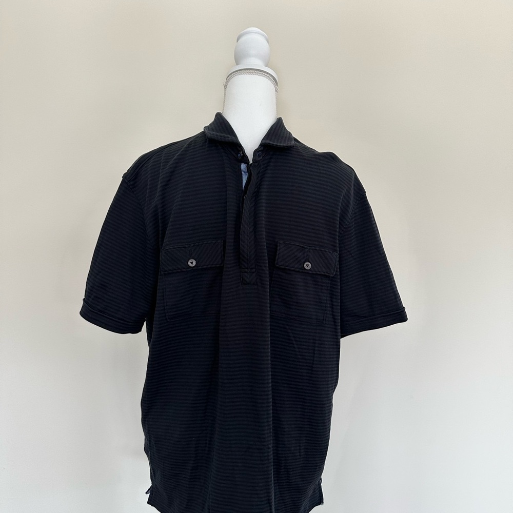 Tommy Bahama Men’s Black Striped Casual Shirt